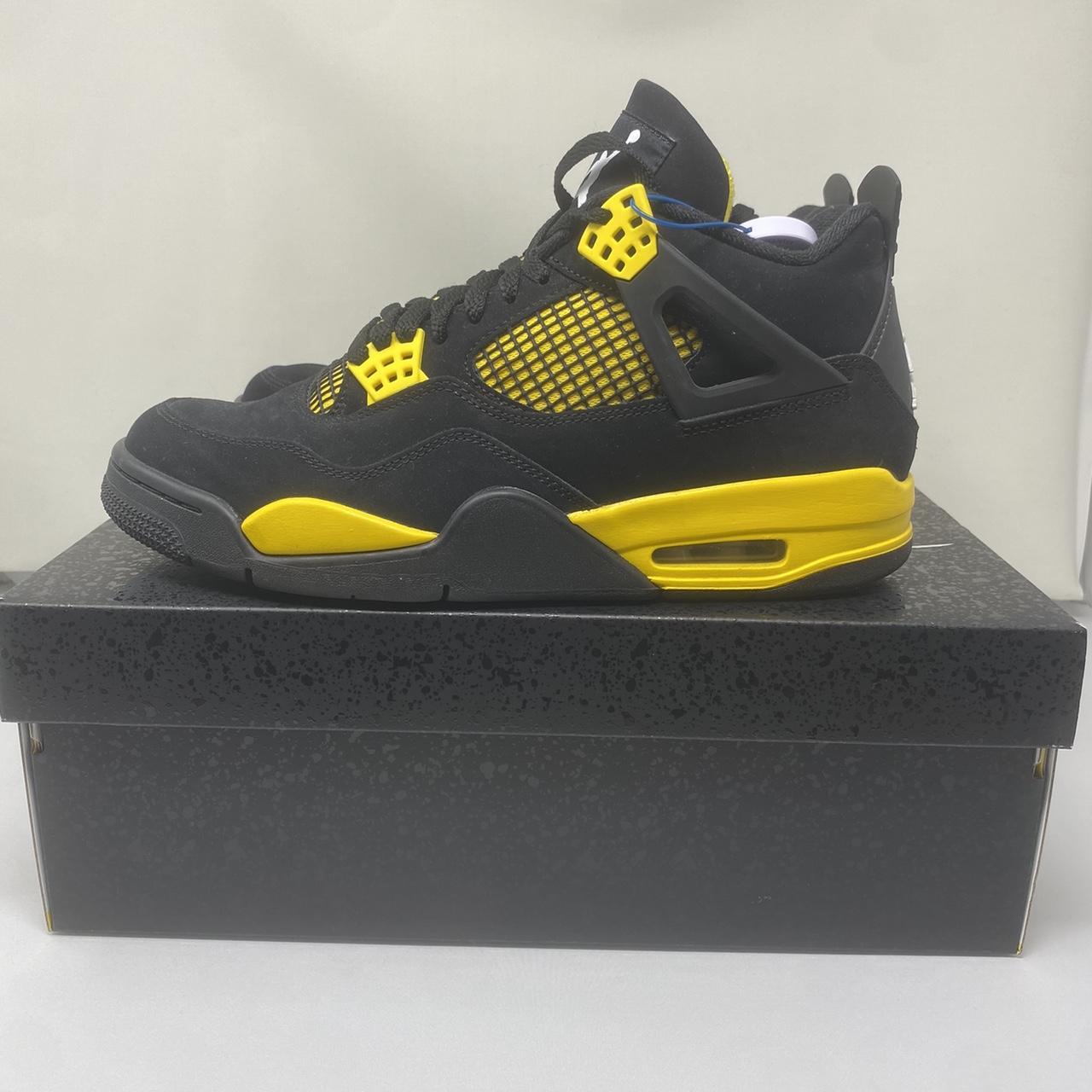 Jordan 4 Thunder Yellow uk 8.5 Worn once og all - Depop