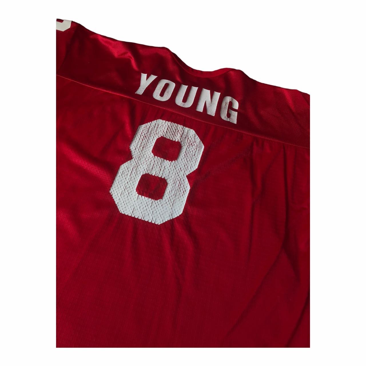 San Francisco 49ers Steve Young jersey Champion size 48 mens red vtg