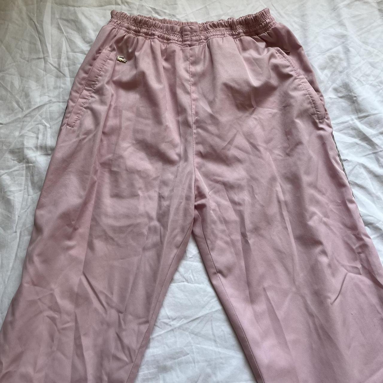 pink lacoste track pants, size medium💐 - Depop