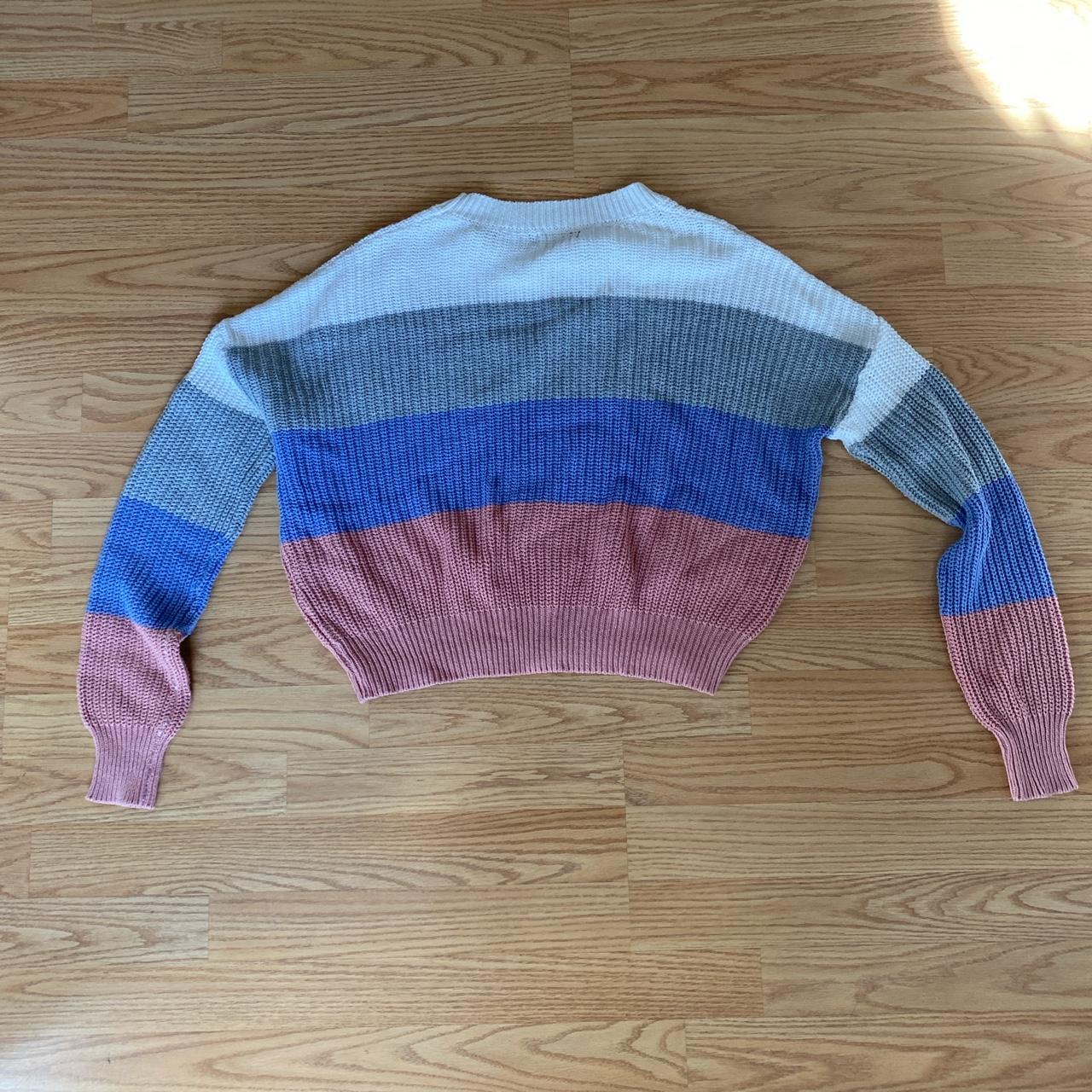 Ambiance Apparel Women's Grey and Pink Jumper Depop