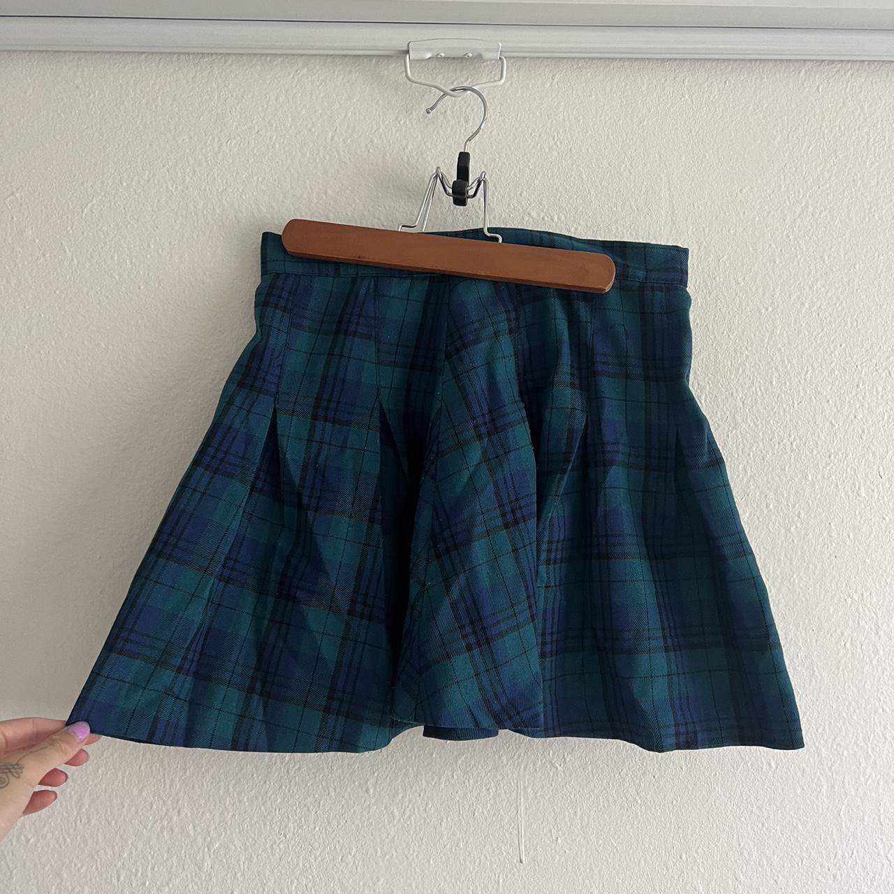 Green plaid clearance skirt h&m