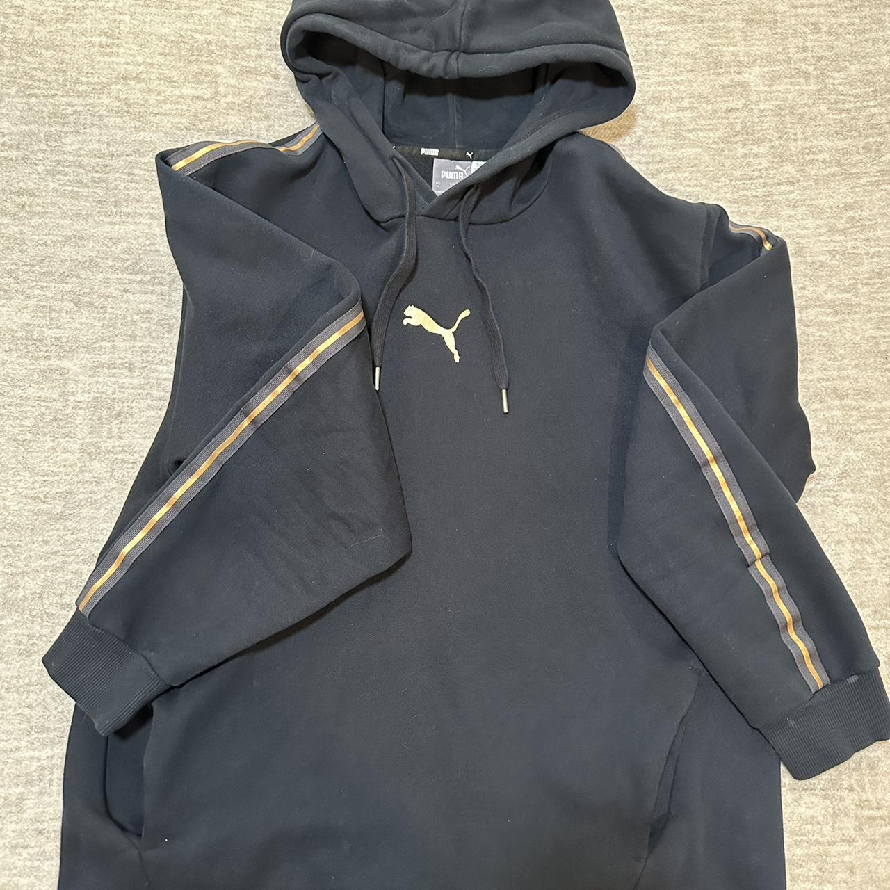 Medium Puma Hoodie Gold Accents Depop