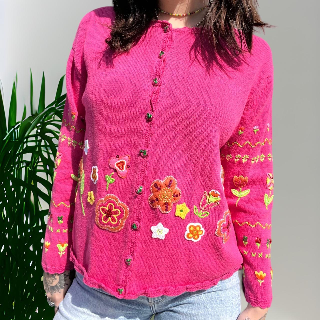 Tiara International Women's Pink Cardigan Depop