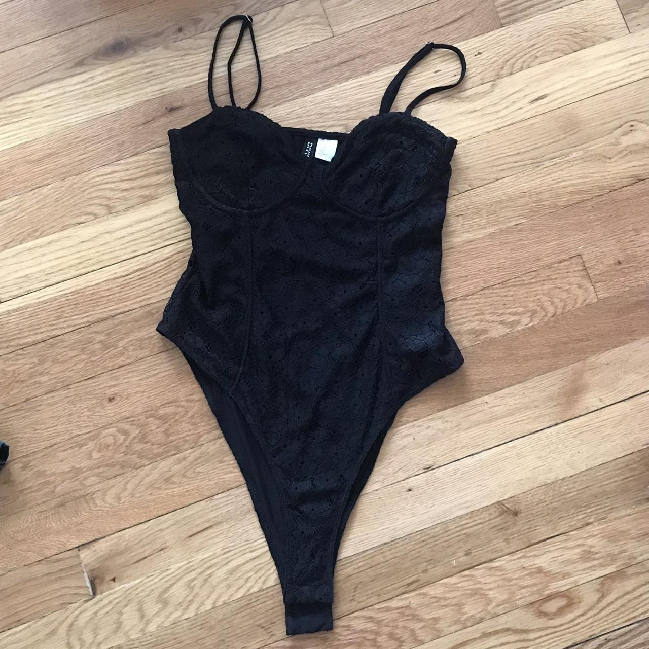 H&M Women's Black Bodysuit Depop