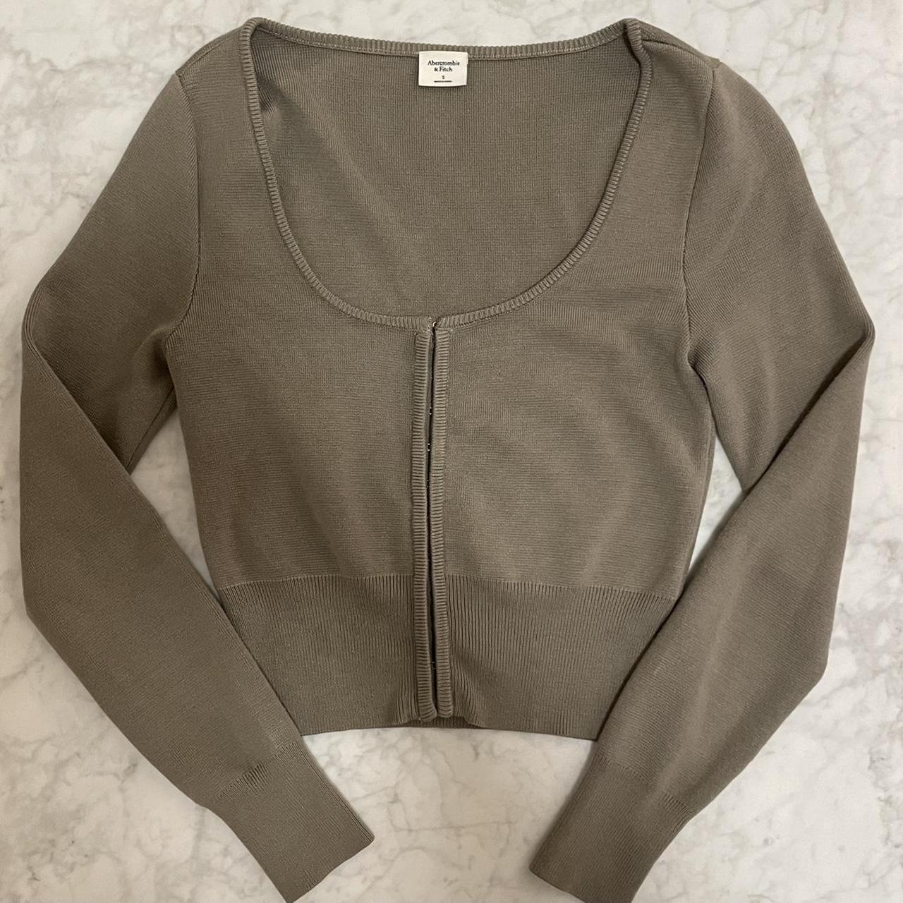 Abercrombie And Fitch Womens Khaki And Green Cardigan Depop 