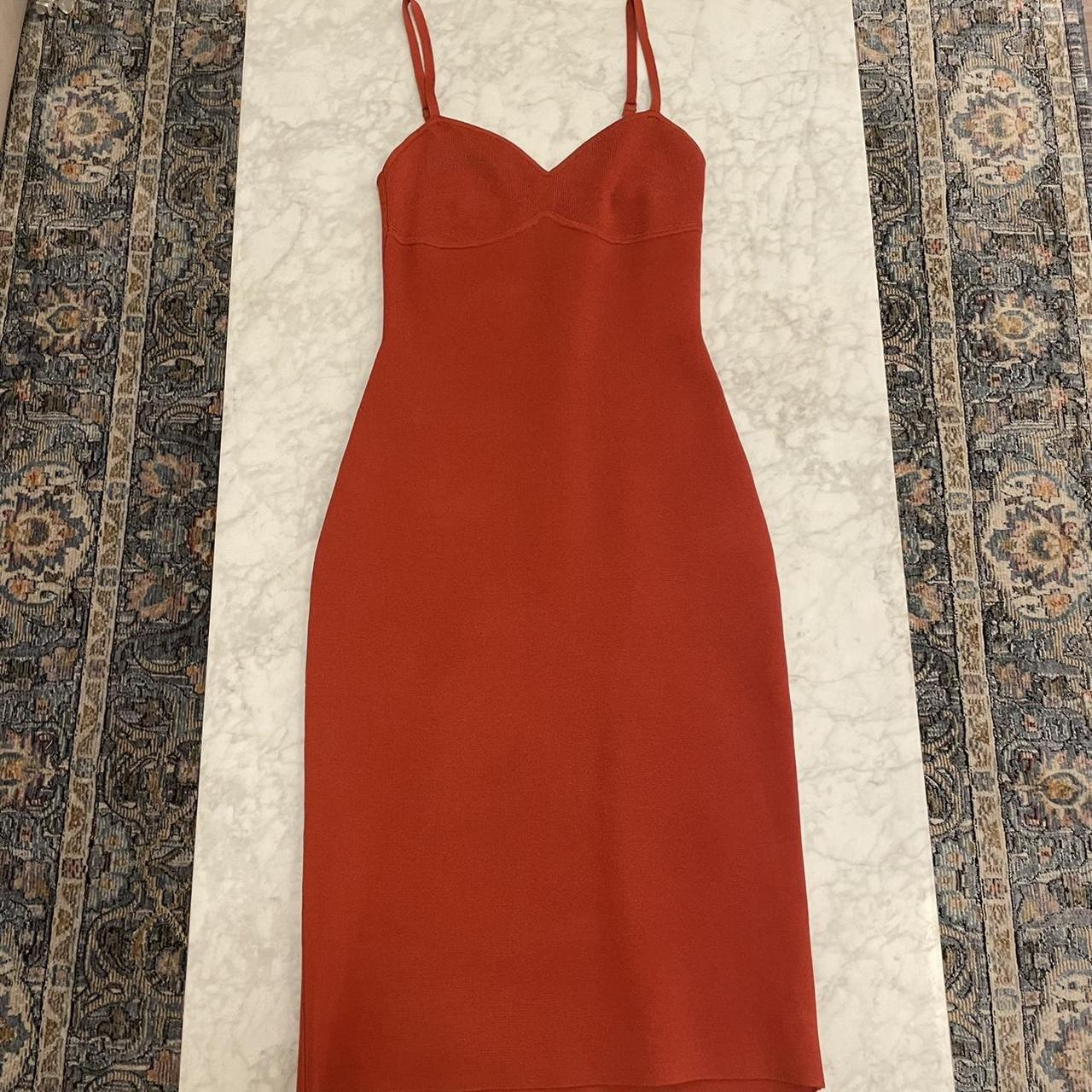 Aritzia Women's Red and Orange Dress Depop