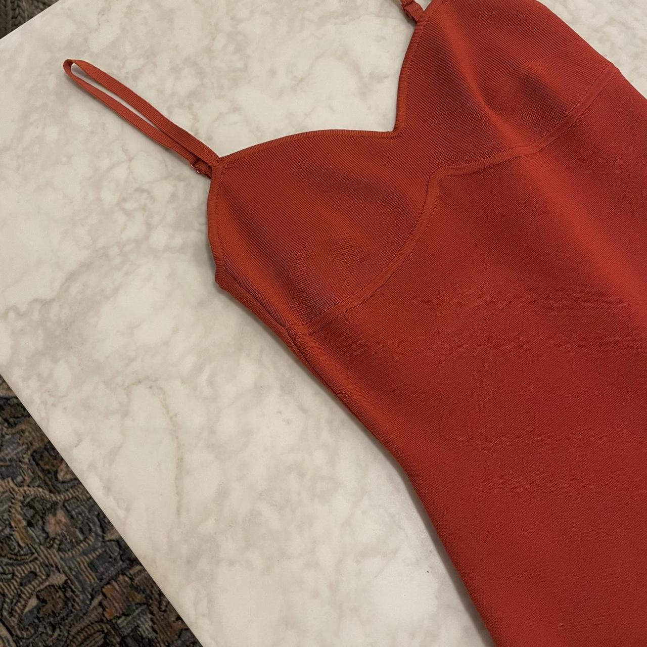 Aritzia Women's Red and Orange Dress Depop