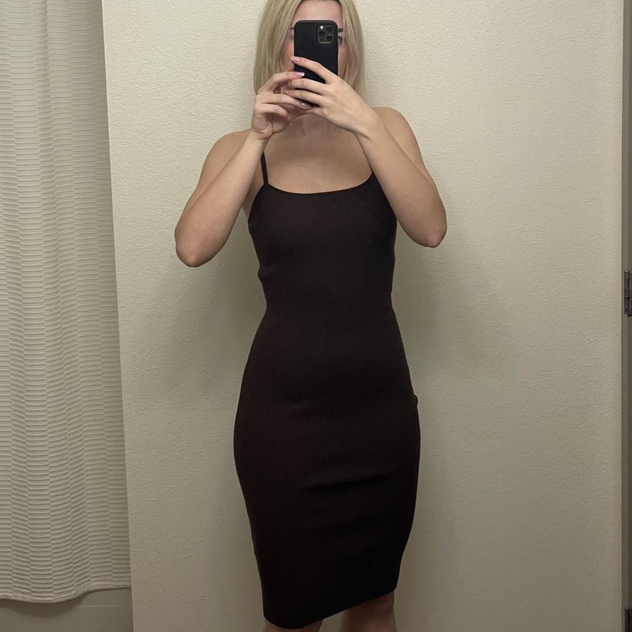 Aritzia Women's Brown Dress Depop