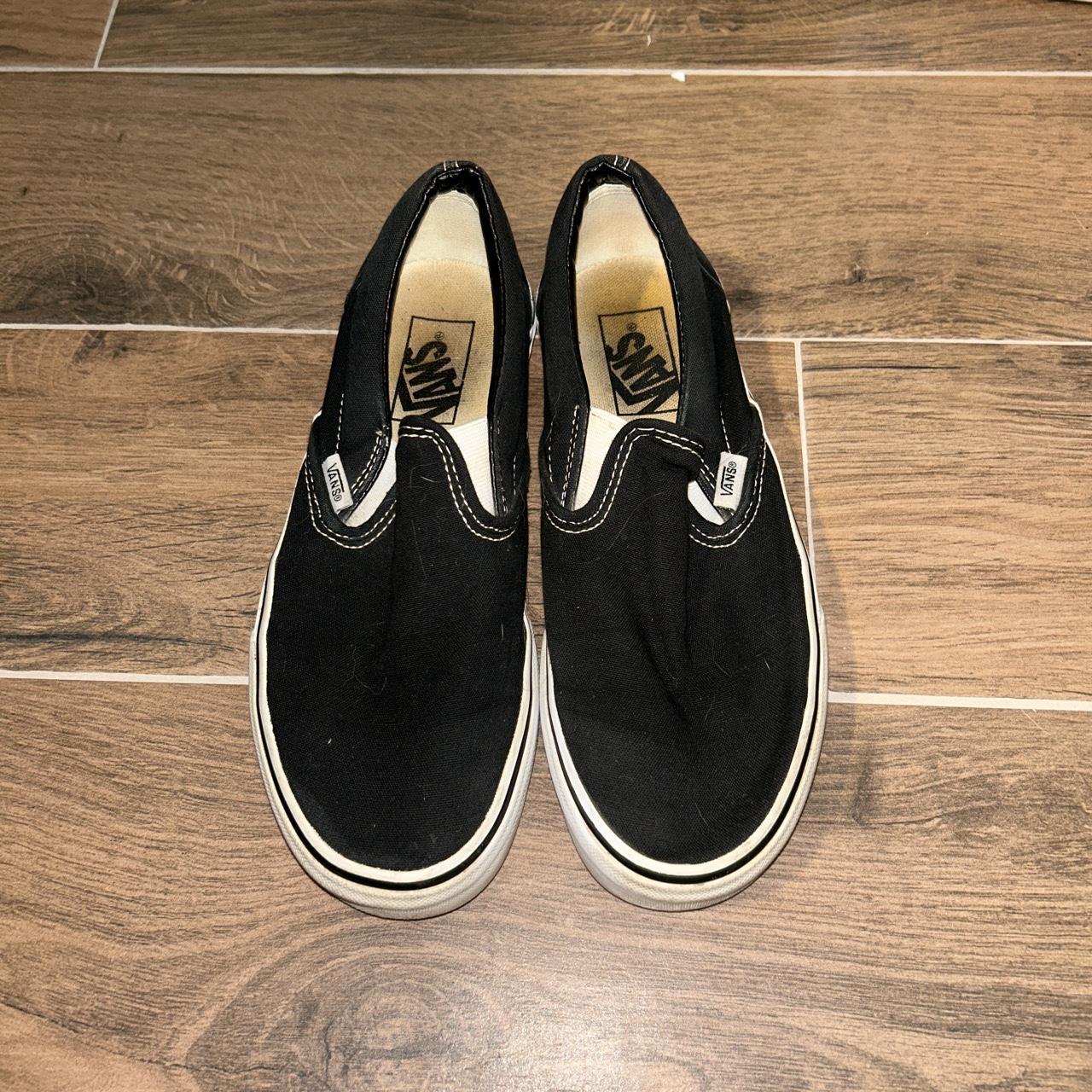 Used Black Slip On Vans Women S Size 7 5 Definitely Depop   P0 