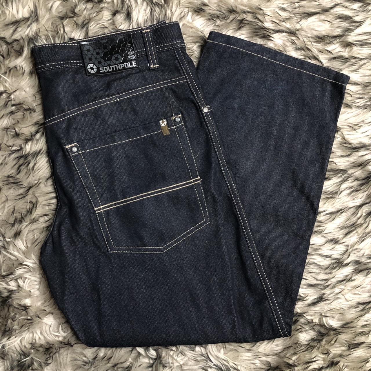 y2k black southpole jeans size 36 practically brand... - Depop