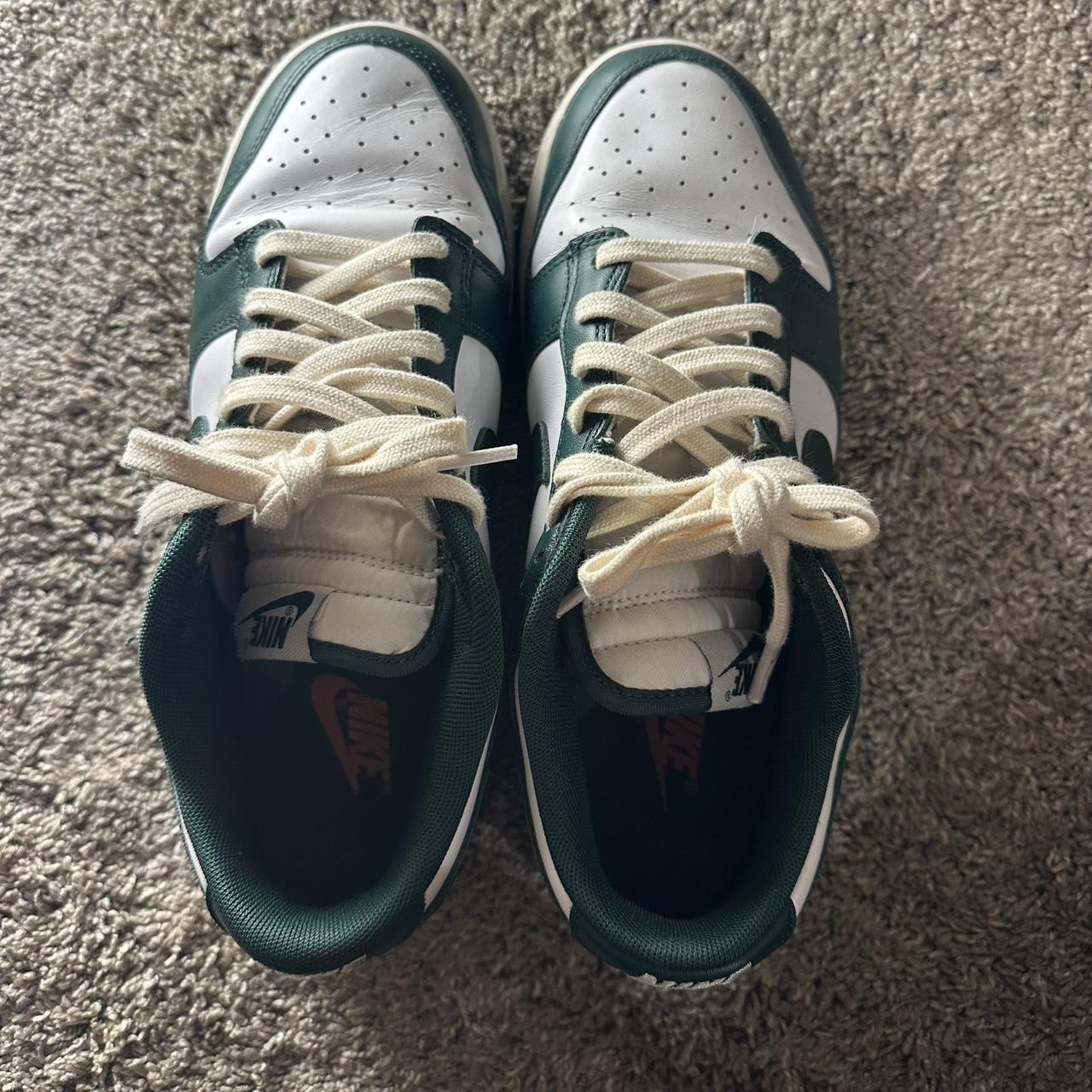 spartan green dunk high cream laces