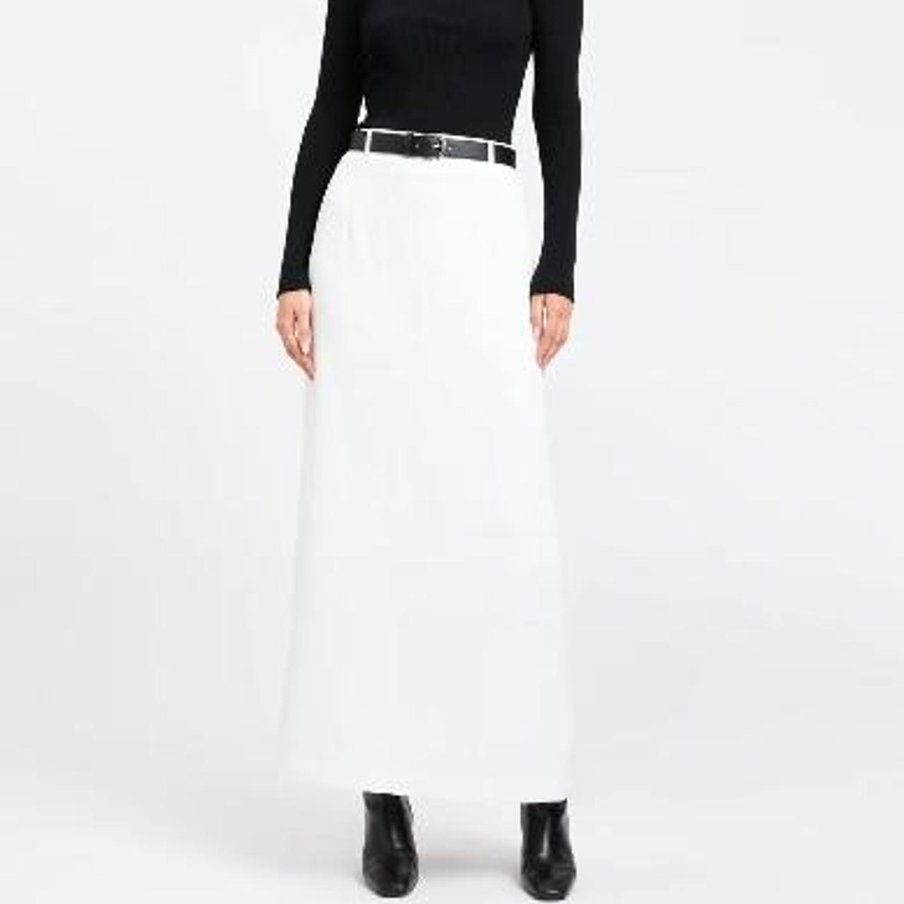 Kookai OYSTER MIDI SKIRT natural white Size 34... Depop