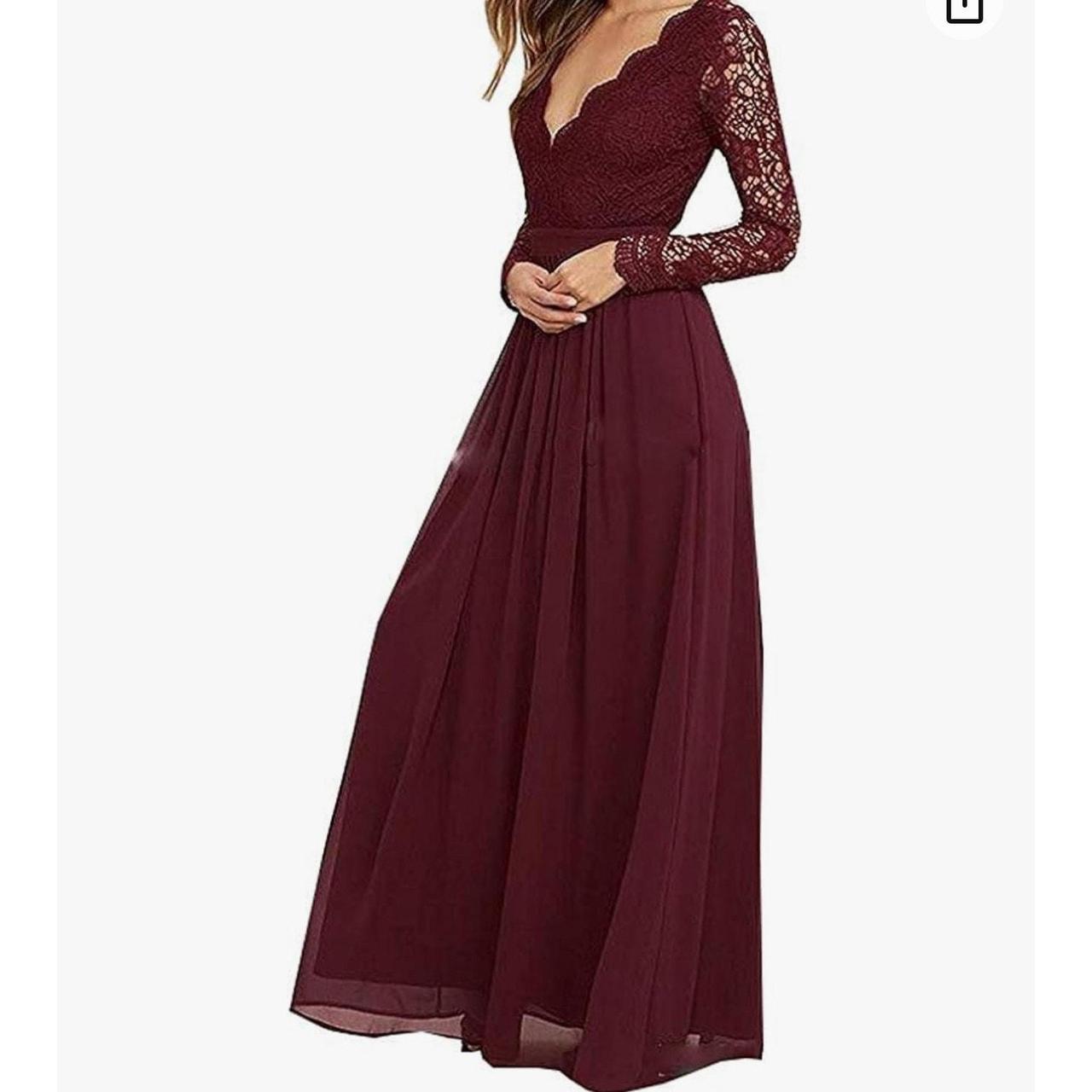 Awaken my love burgundy long sleeve lace maxi dress best sale