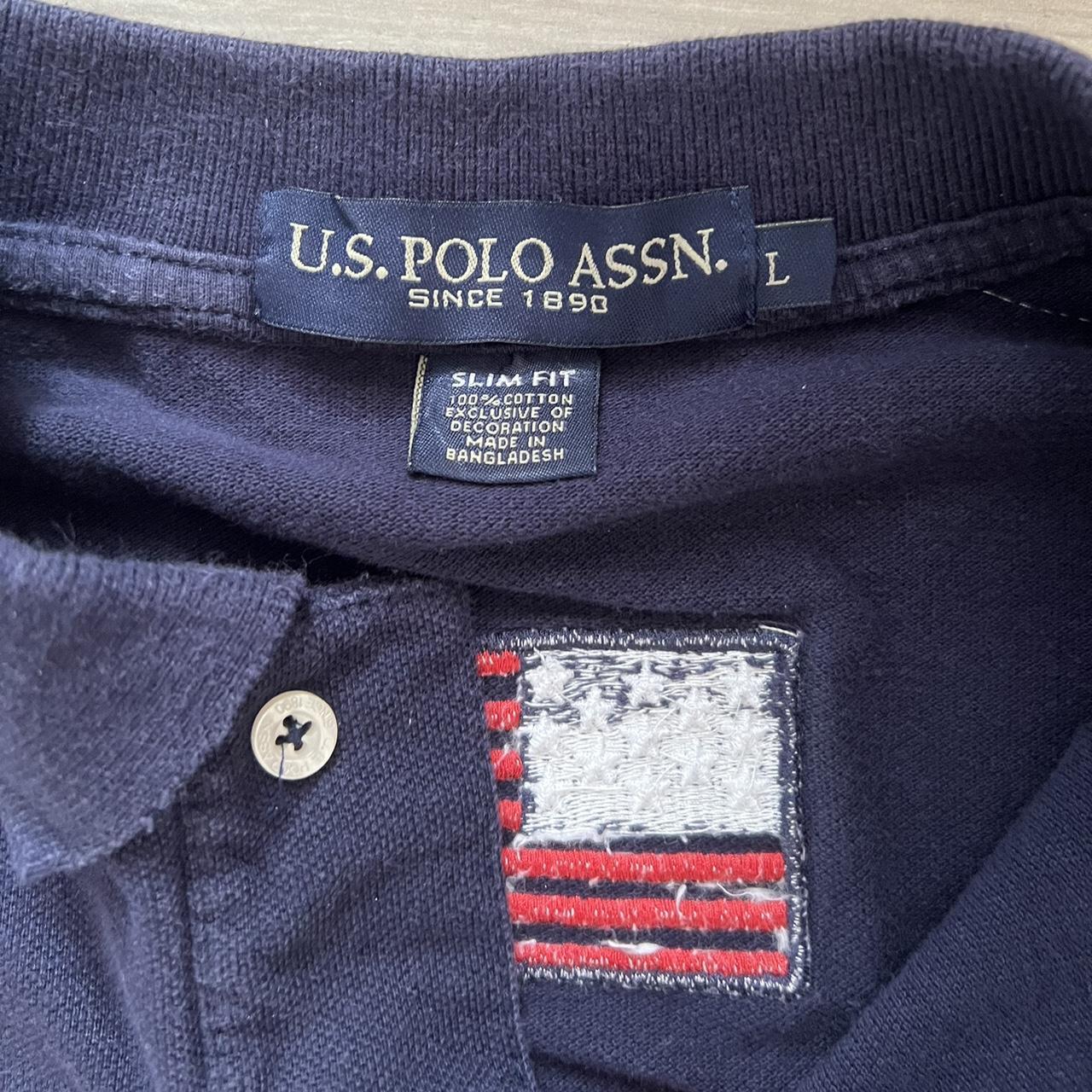Polo Ralph Lauren USA rugby shirt number 3 navy red | Depop