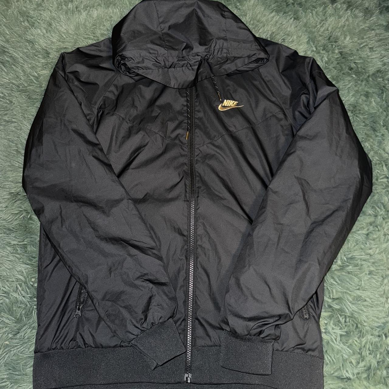 Nike black and gold windbreaker jacket Depop