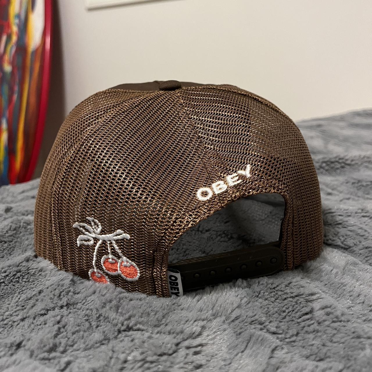Obey Men's Brown and Red Hat (2)
