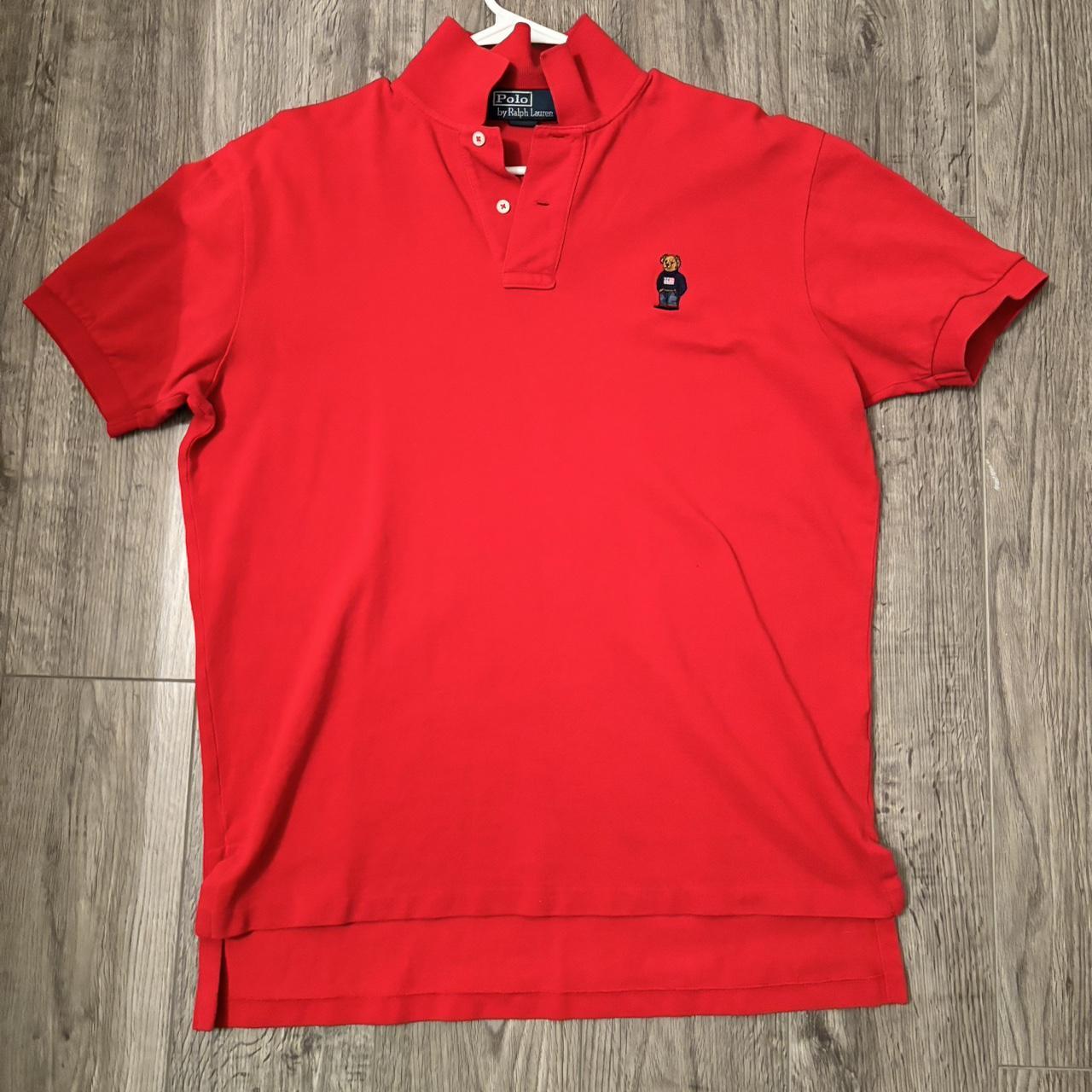 Old Polo Ralph Lauren Polo with Bear Great design... - Depop