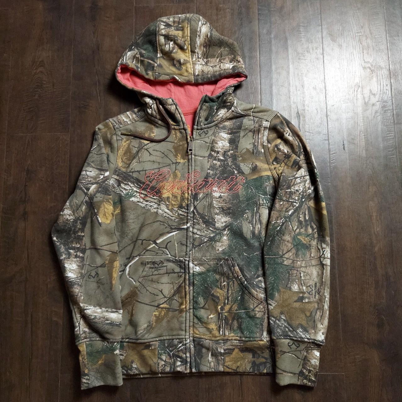 carhartt camo hoodie women's carhartt realtree camo... - Depop