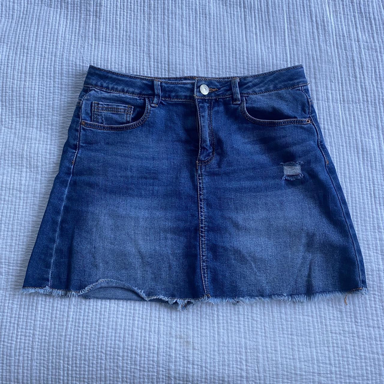 denim mini skirt zara kids size 12 fits xsm i like... Depop