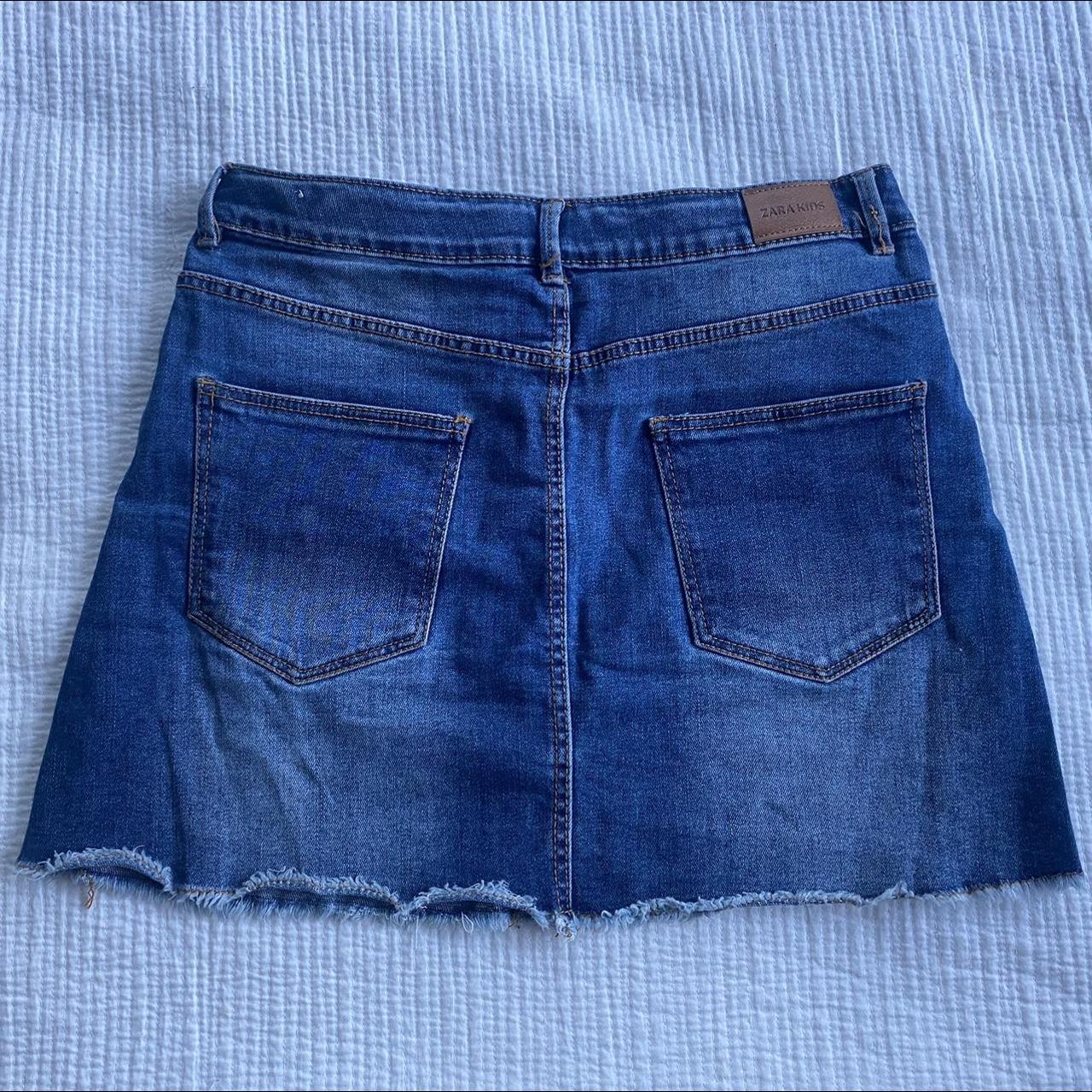 denim mini skirt zara kids size 12 fits xs-m i like... - Depop