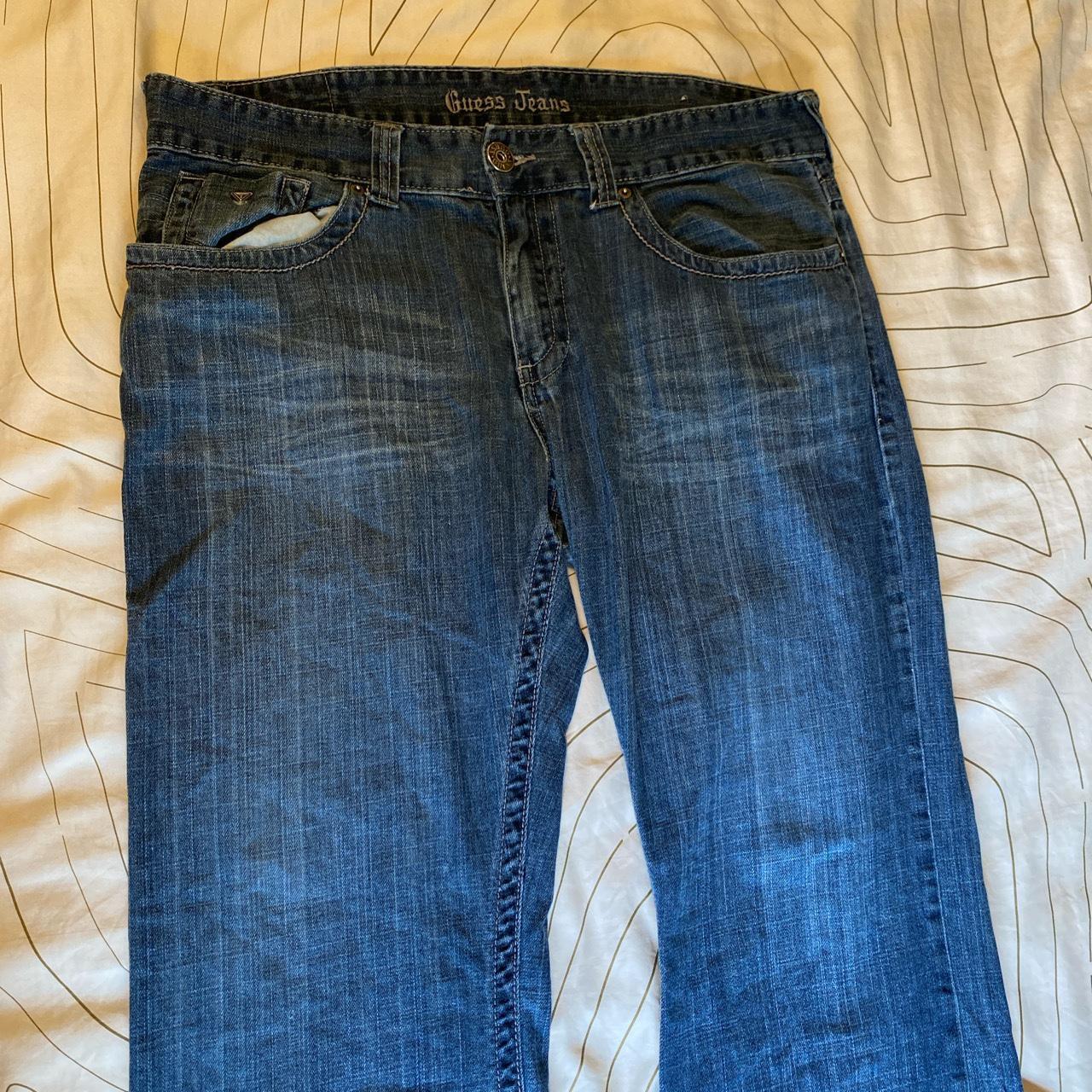 Y2K Grunge baggy guess jeans Small slits on sides of... - Depop