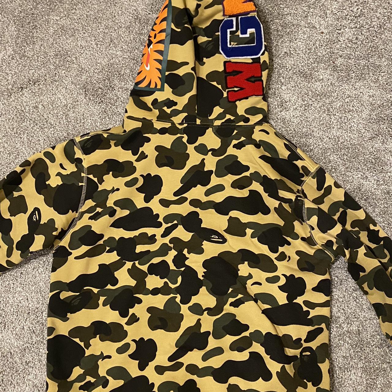 bape hoodie yellow - Depop