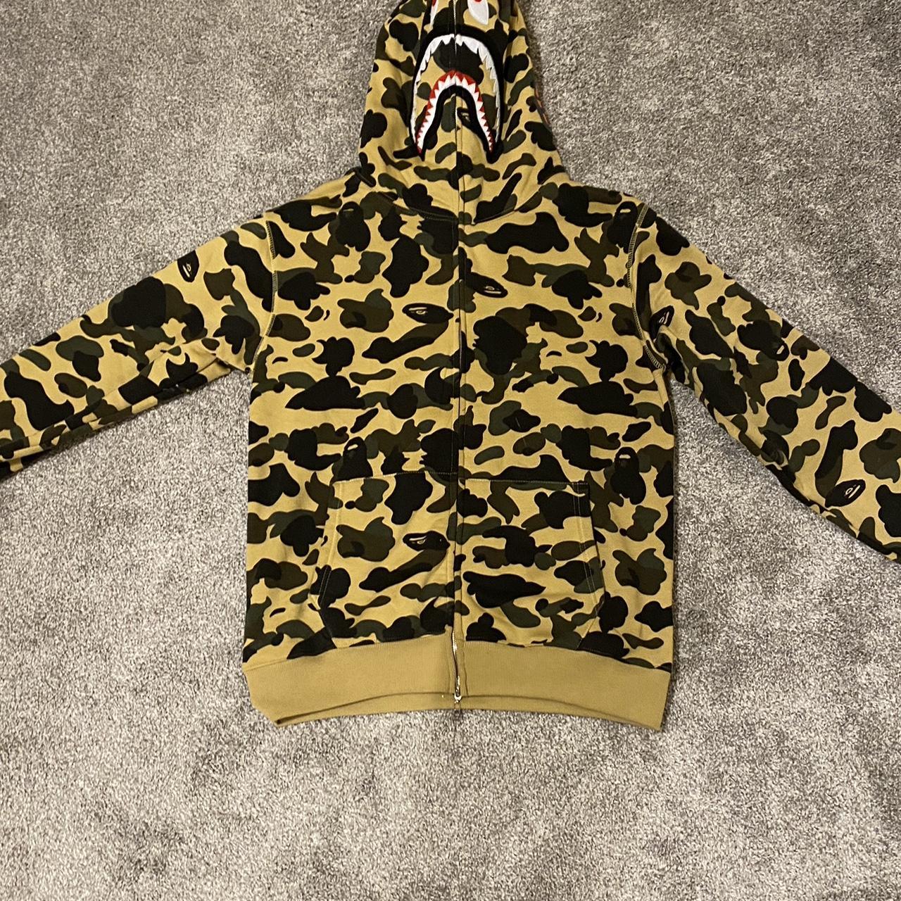 bape hoodie yellow - Depop