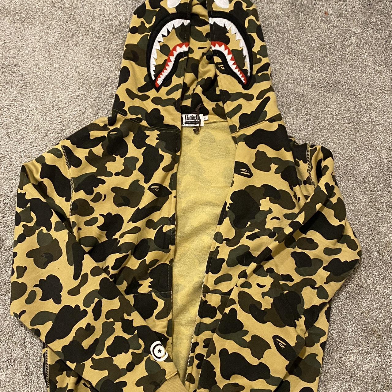 bape hoodie yellow - Depop