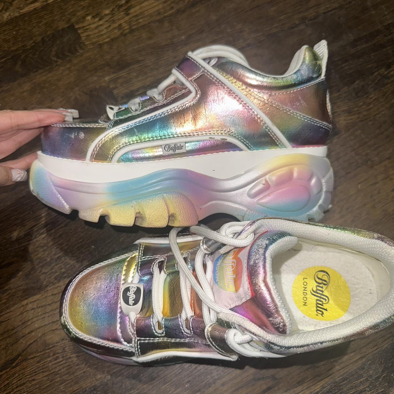 Holographic rainbow Buffalo London #demonias... - Depop