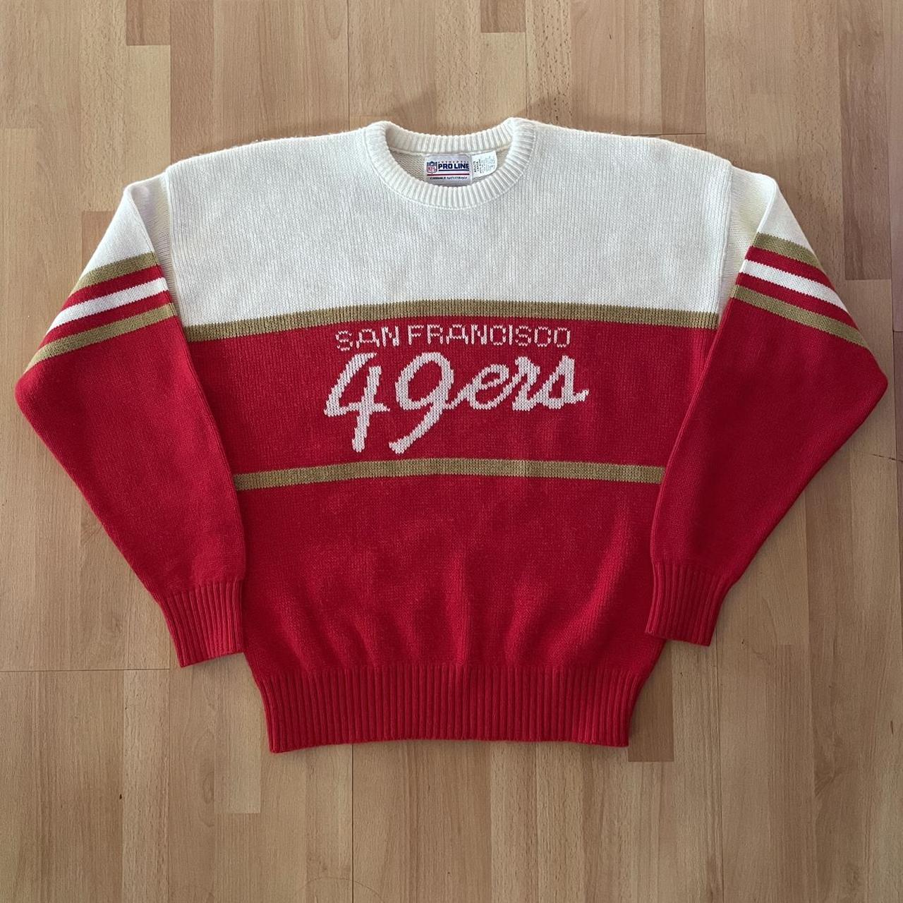 Vintage 80s 49ers knit sweater Size : - Depop