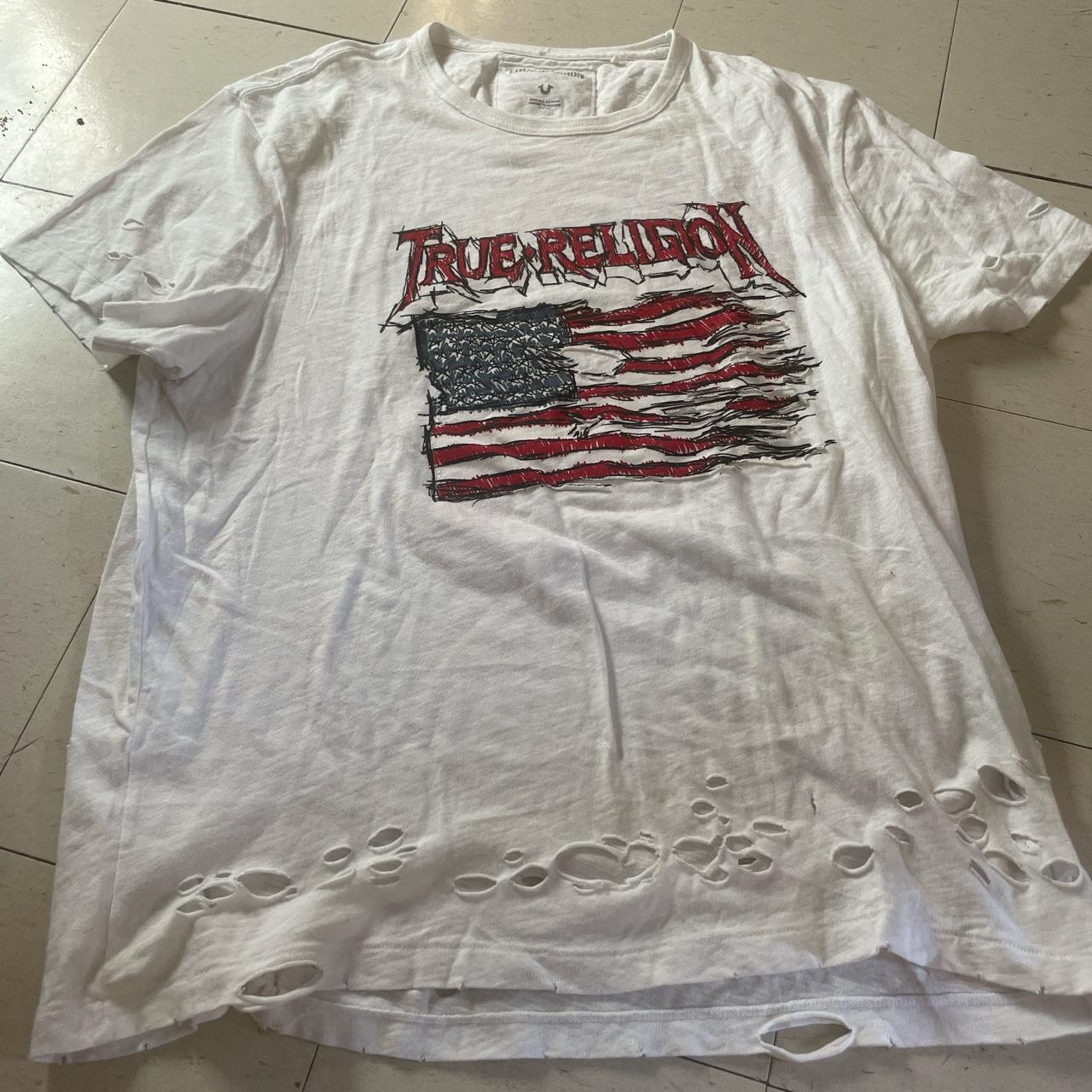 true religion official american flag graphic 2002... - Depop