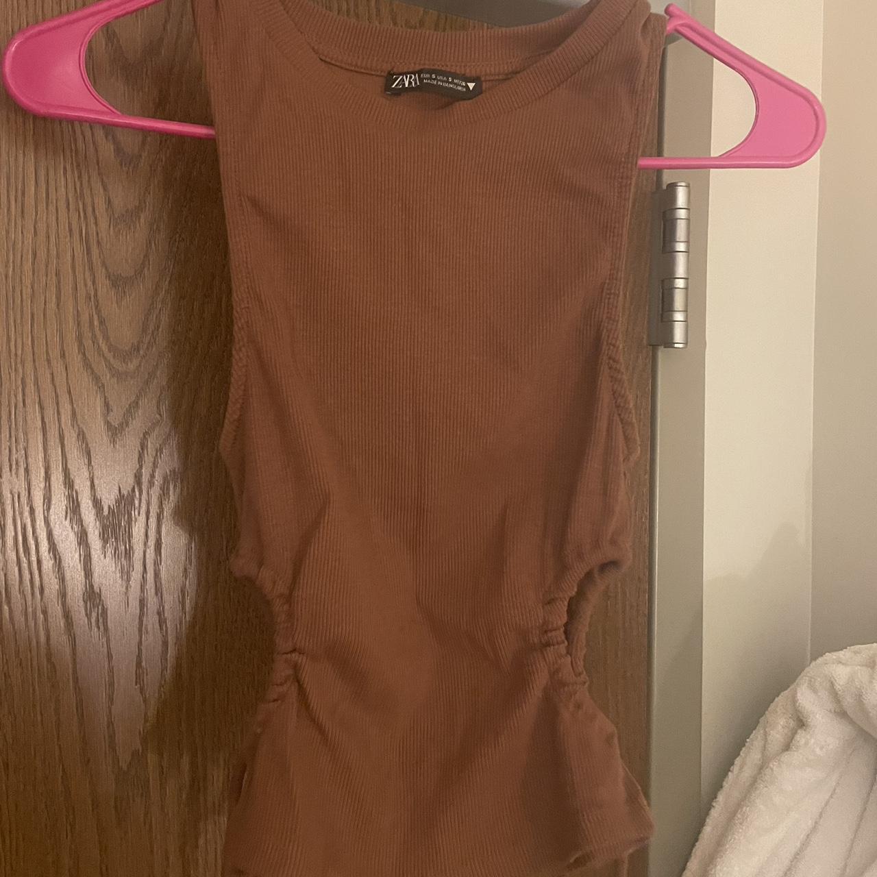 Zara Women's Brown Veststankscamis Depop