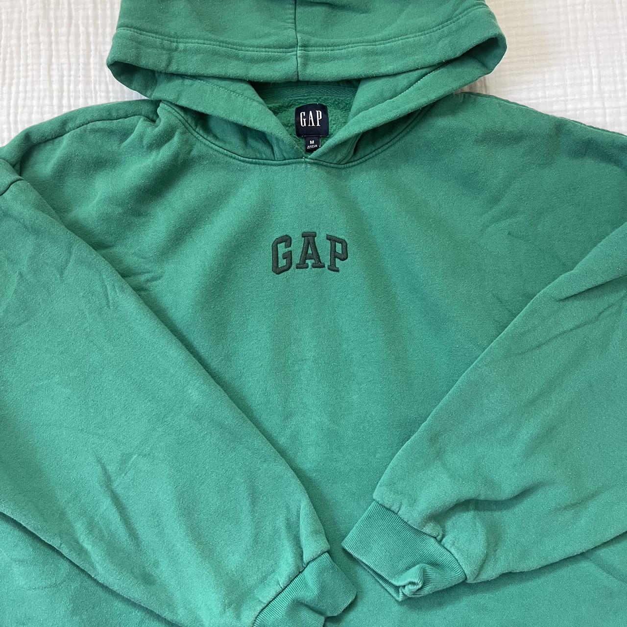 Gap Green and White Sweatshirt | Depop