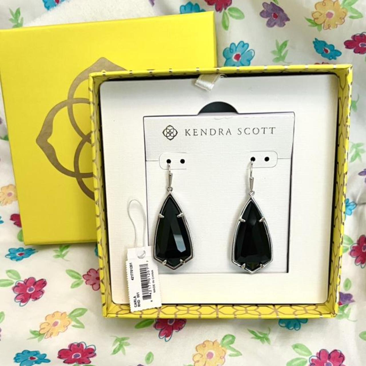 Kendra Scott Carla Black Rhodium Silver Tone Large Depop