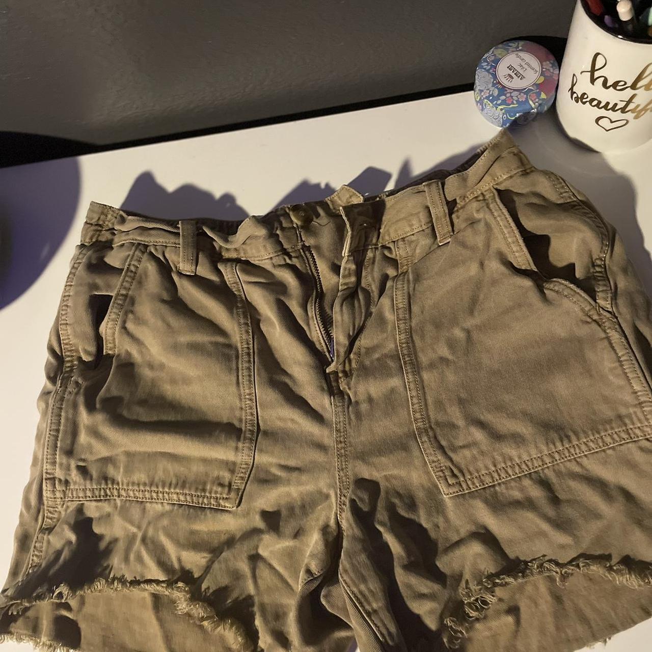 Ripped khaki sales shorts