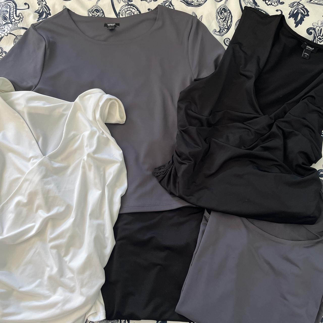 Express Women's Black and White Shirt | Depop
