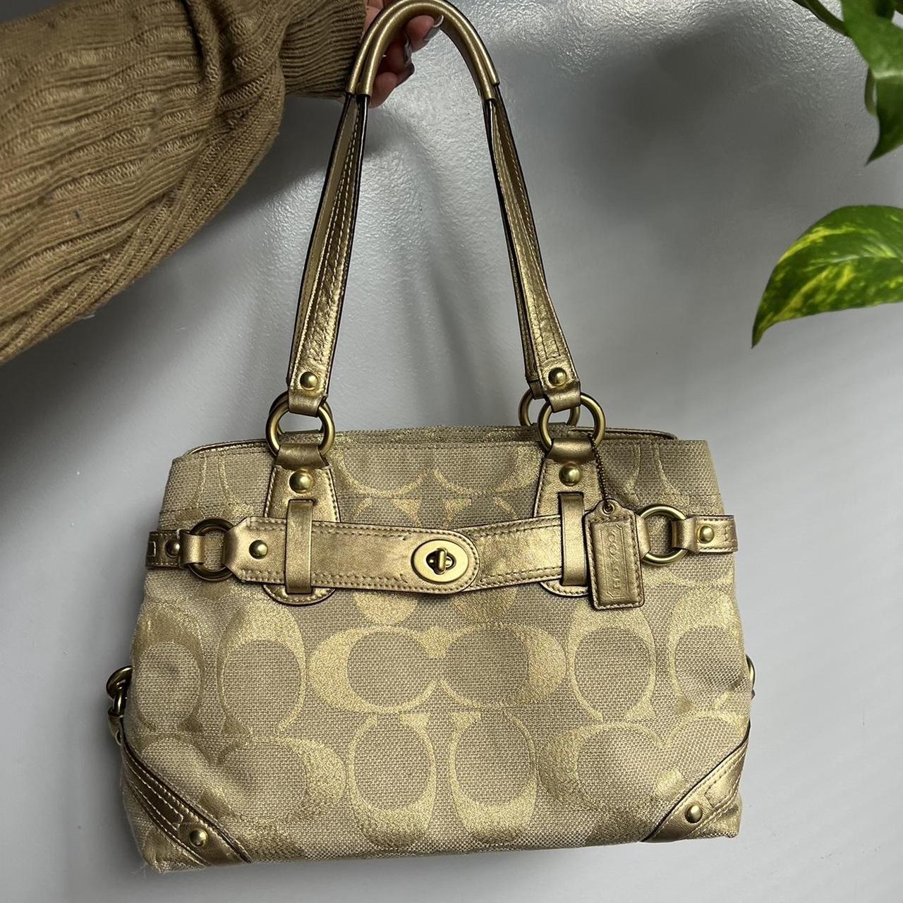 // GOLD COACH PURSE // Depop