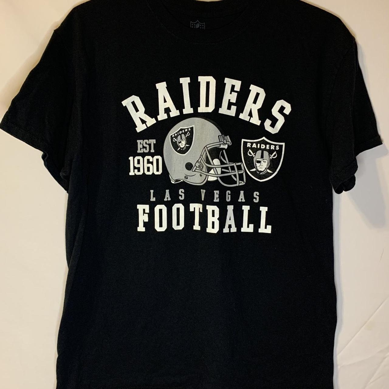 NFL Team Apparel Las Vegas Raiders Logo Black T shirt size Large