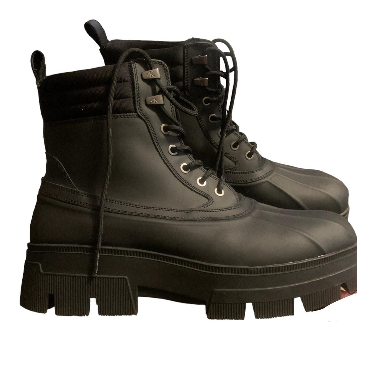 Calvin Klein chunky combat boots size 11.5 Worn... - Depop