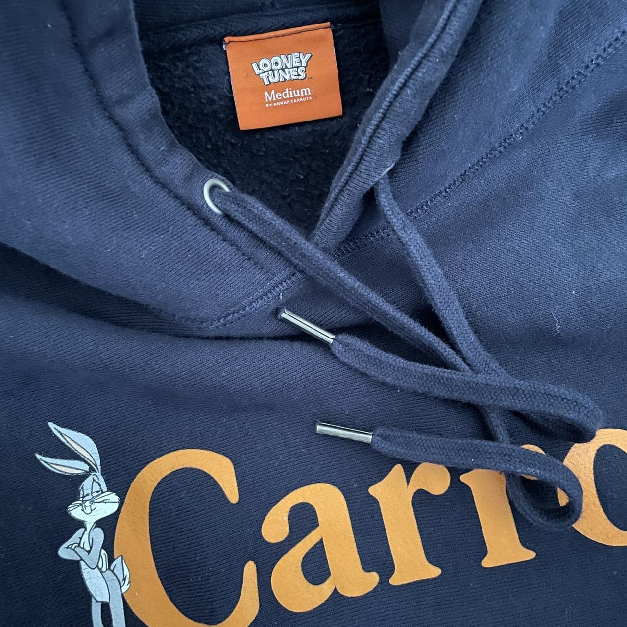 Carrots by Anwar Carrots Men's Navy and Orange Hoodie Depop