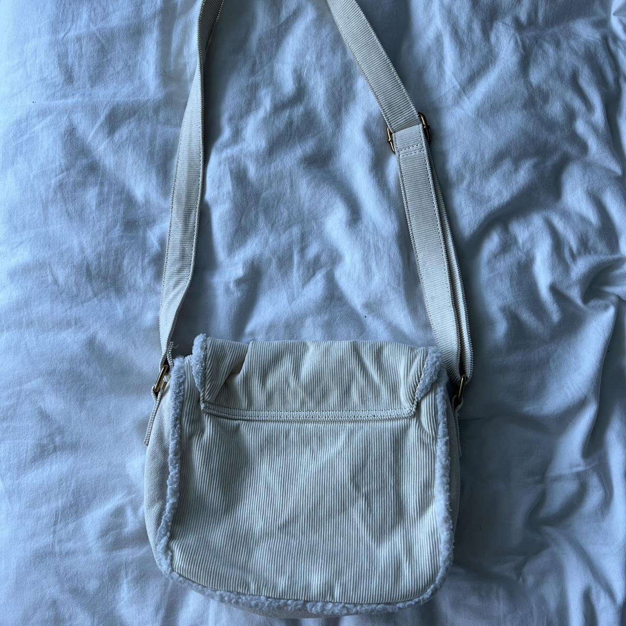 Brandy Melville cream corduroy shoulder or crossbody... - Depop