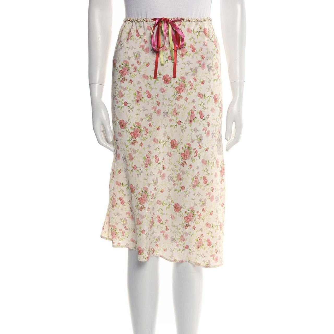 Etro Women's Cream and Pink Skirt
