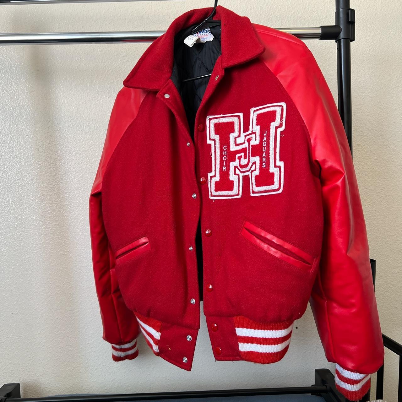 Men's Red and White Jacket | Depop