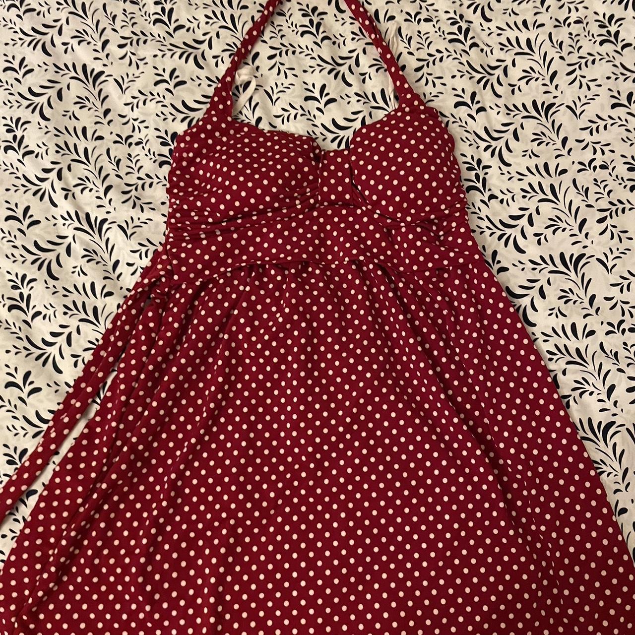 vintage wet seal polka dot halter dress size small... - Depop