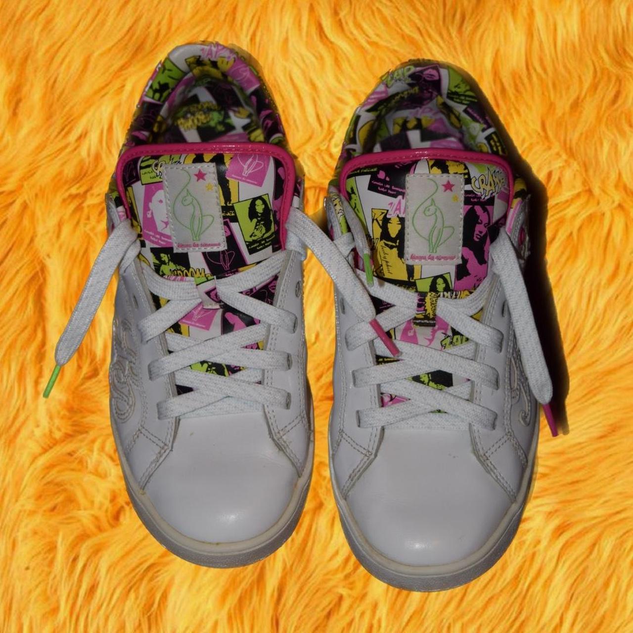 Baby Phat Women's Pink and White Trainers | Depop