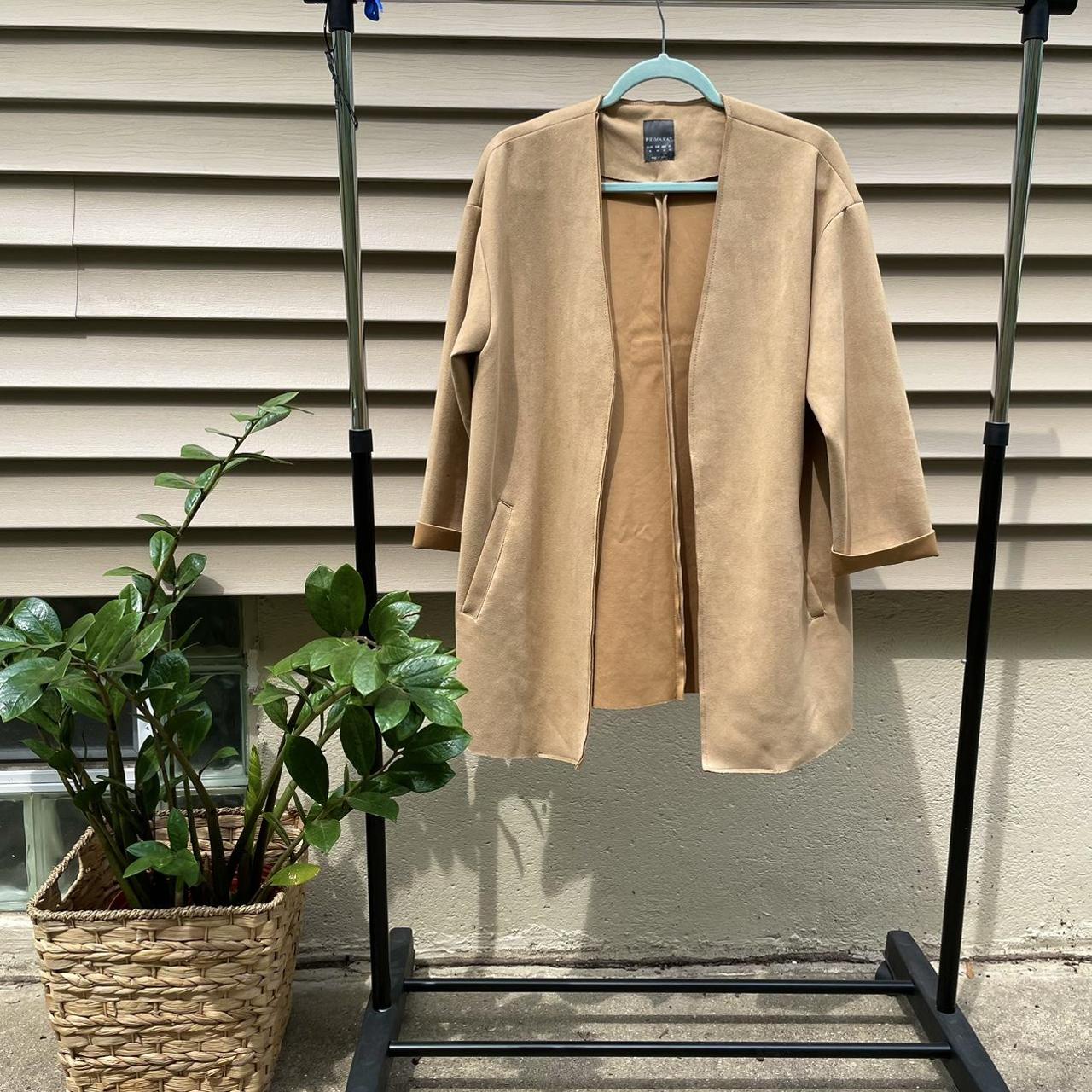 Faux sheep leather brown shackles jacket coat blazer... Depop