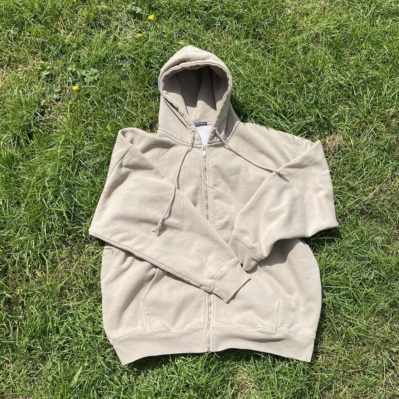 BRANDY MELVILLE OVERSIZE beige Christy zip up hoodie sweatshirt NWT £51.25  - PicClick UK
