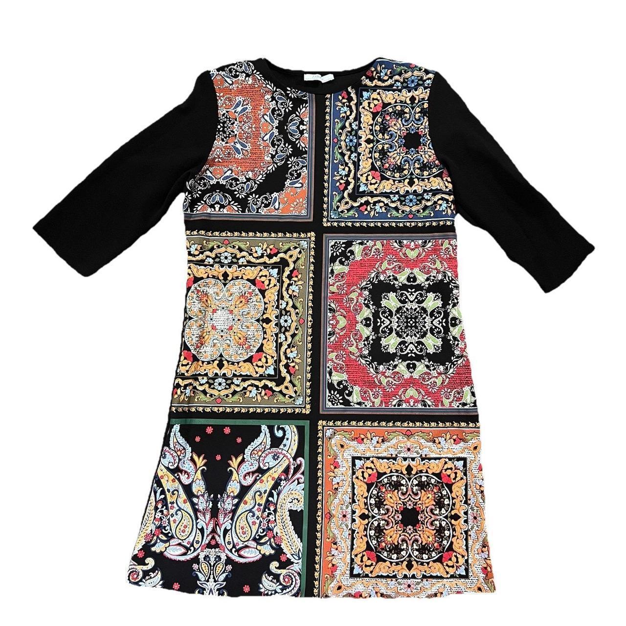 Women's Dress - Multi - M – Zara Basic Patchwork … - image 1