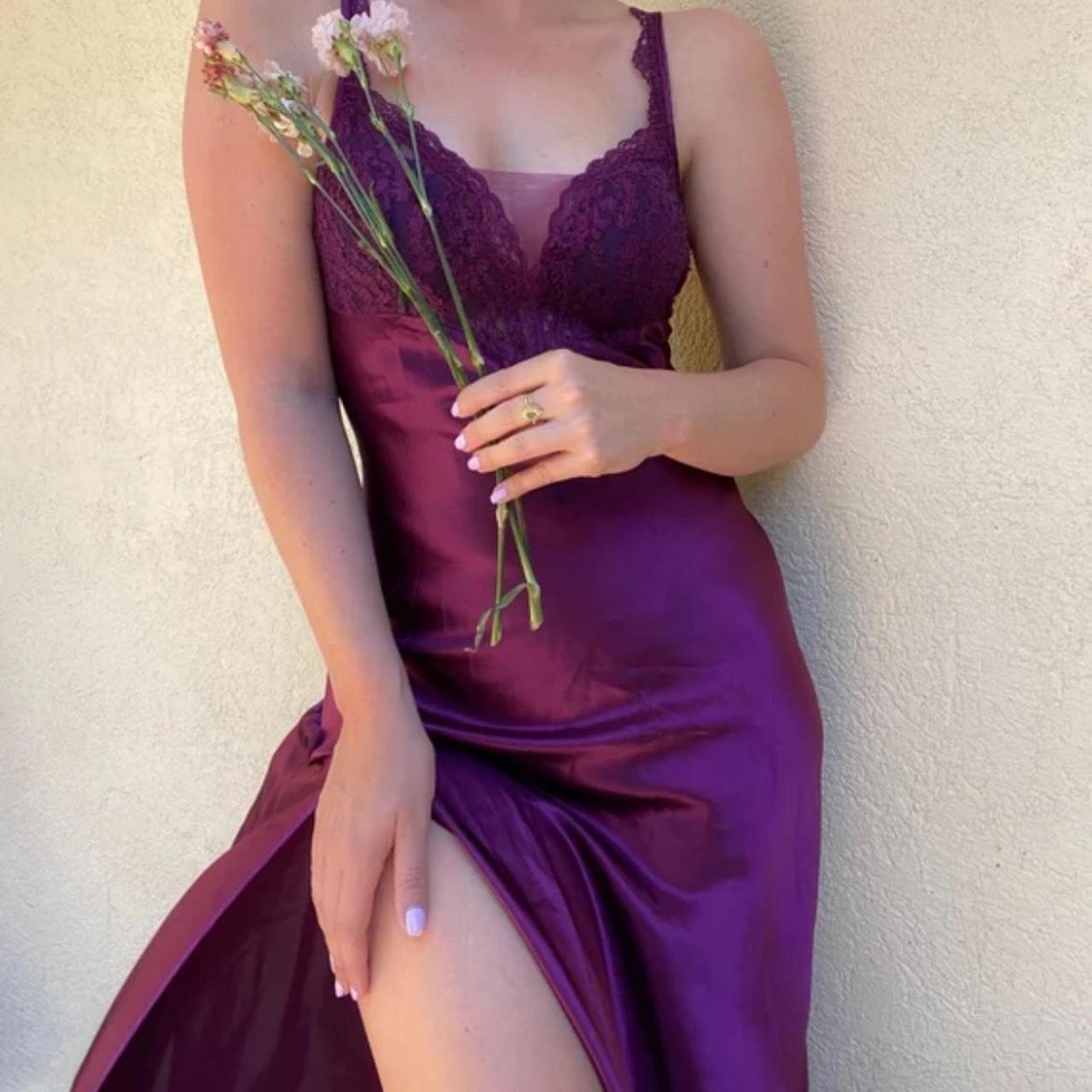 Vintage Victoria Secret. Beautiful purple slip dress... - Depop