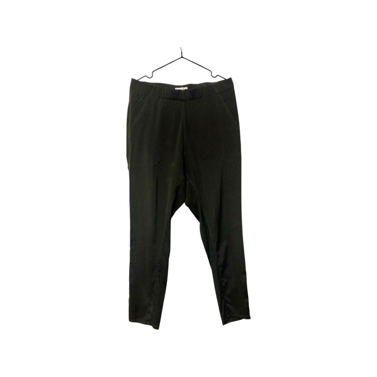 Dark green drop-crotch Scanlan Theodore silk pants... - Depop